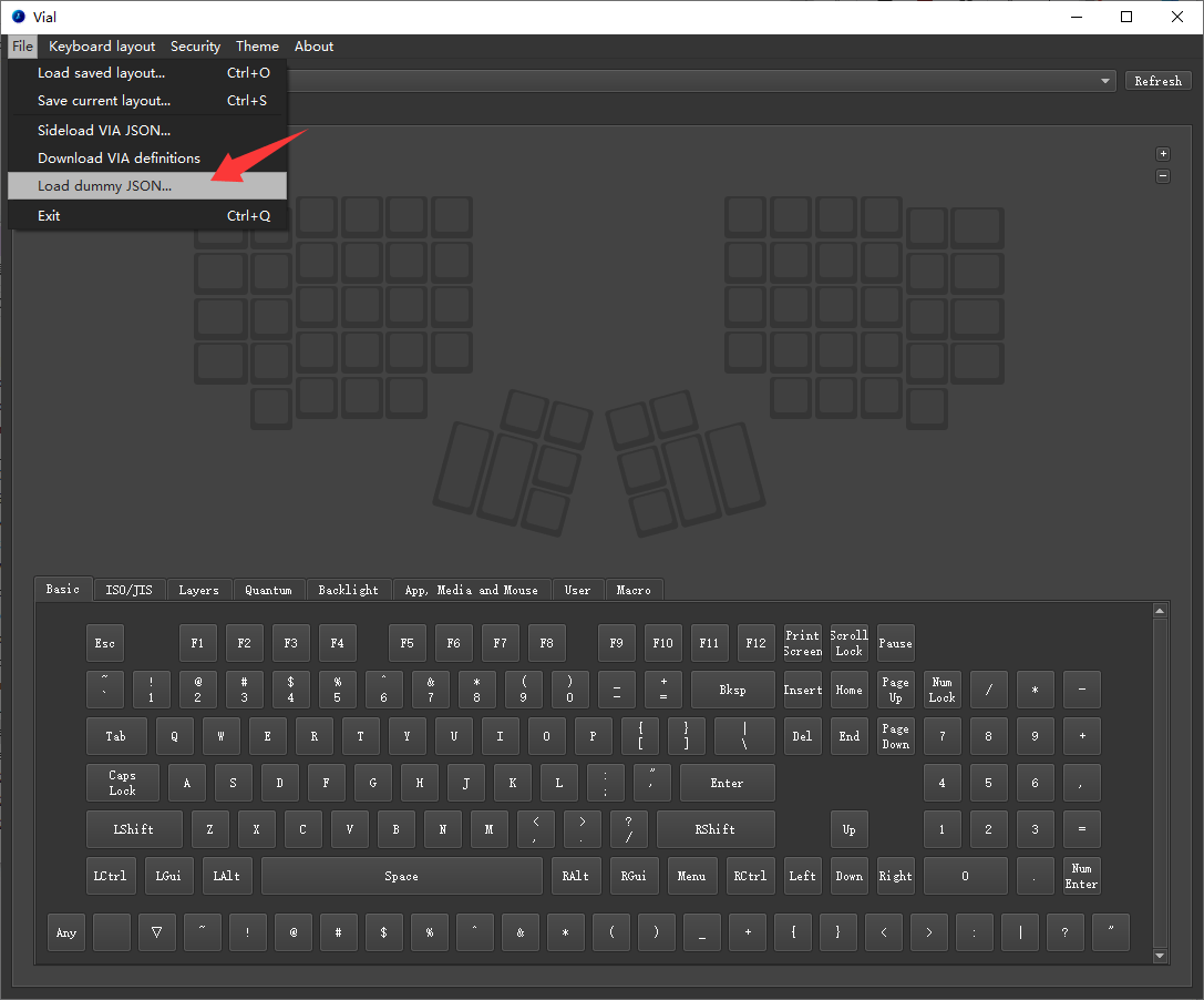 Vial 软件 测试键盘JSON