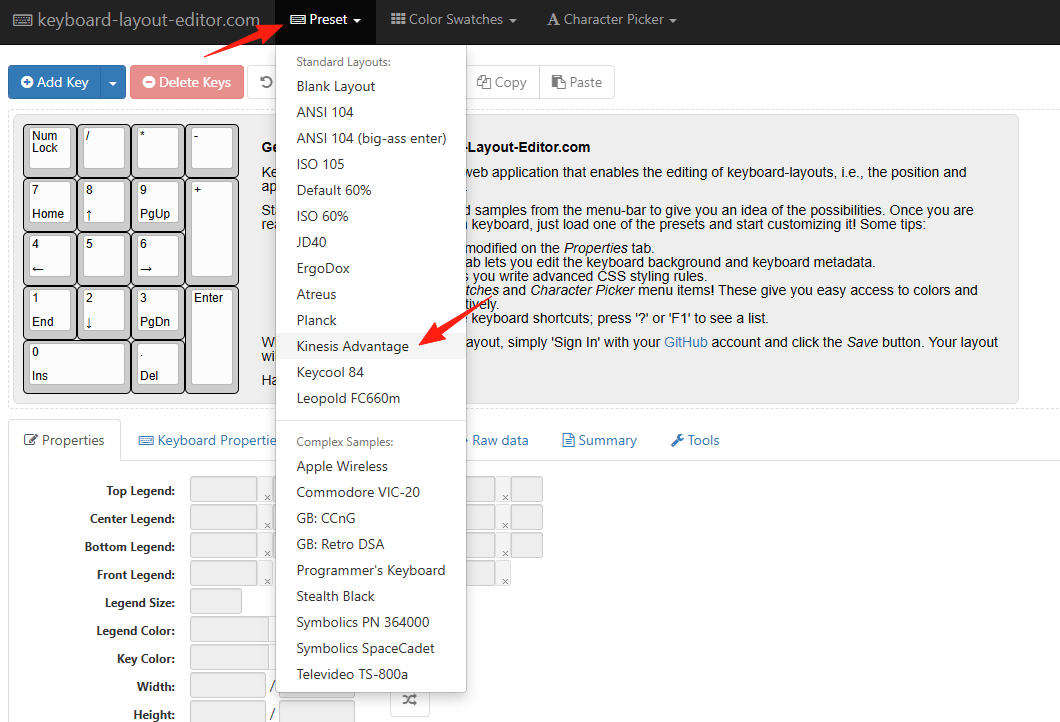 keyboard-layout-editor 键盘布局编辑器